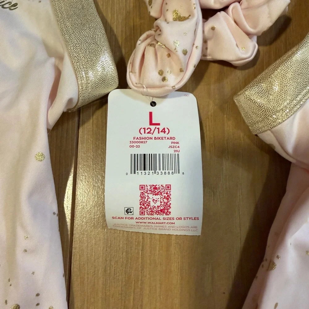 NWT Justice Girls Dance & Gymnastics Biketard - Size 10 & 12/14
